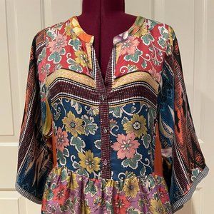Boho Johnny Was Silk Blouse